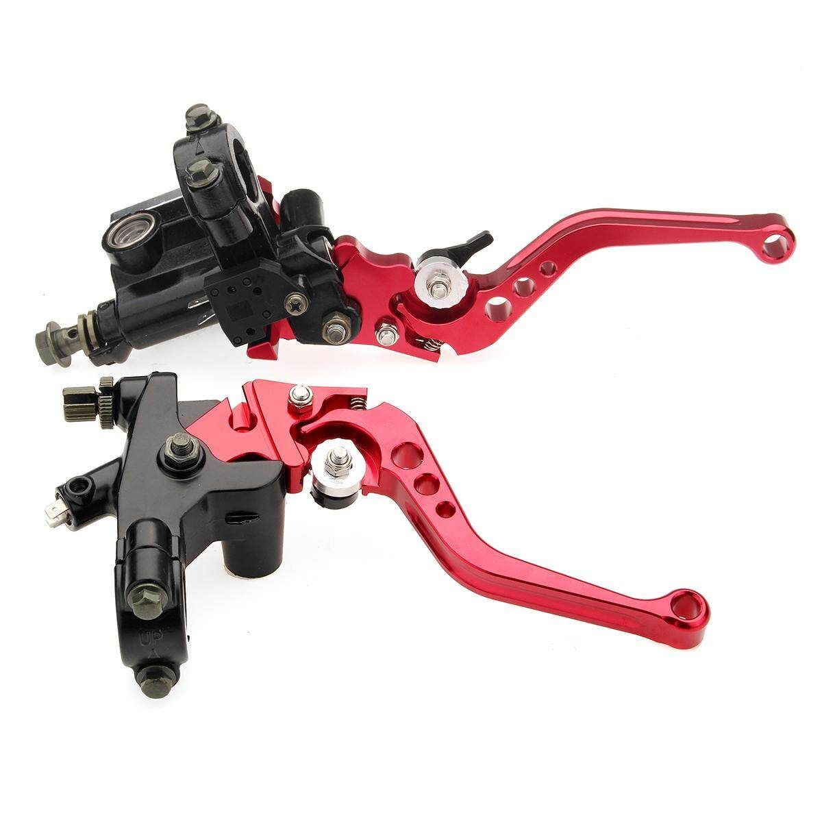 3 Pair Universal Motorcycle 7/8 Brake Master Cylinder Clutch Lever Red