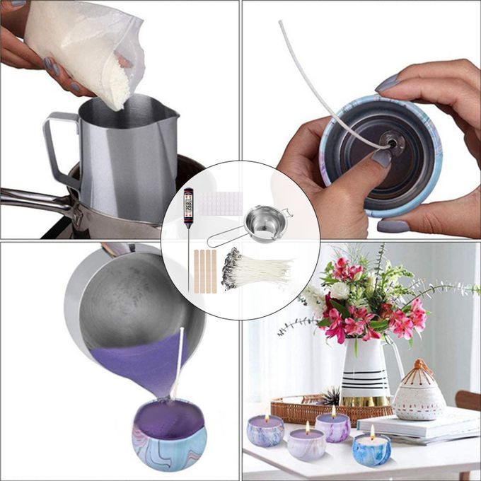 Candle Making Kit Melt Pot Candle Wicks Craft Tools Wick Holder Set 1