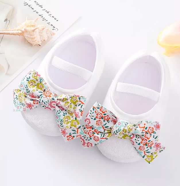 Baby Girl Soft  Soled Shoe With FlowerBow
