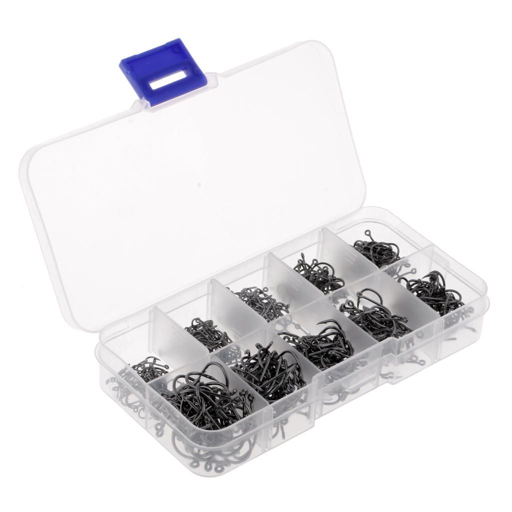 500pcs High Carbon Steel Fishing Hook Offset Circle Sharp