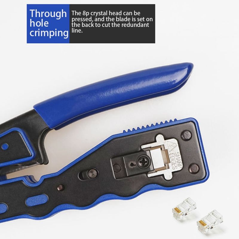 Ethernet RJ45 Pass Through Crimping Tool