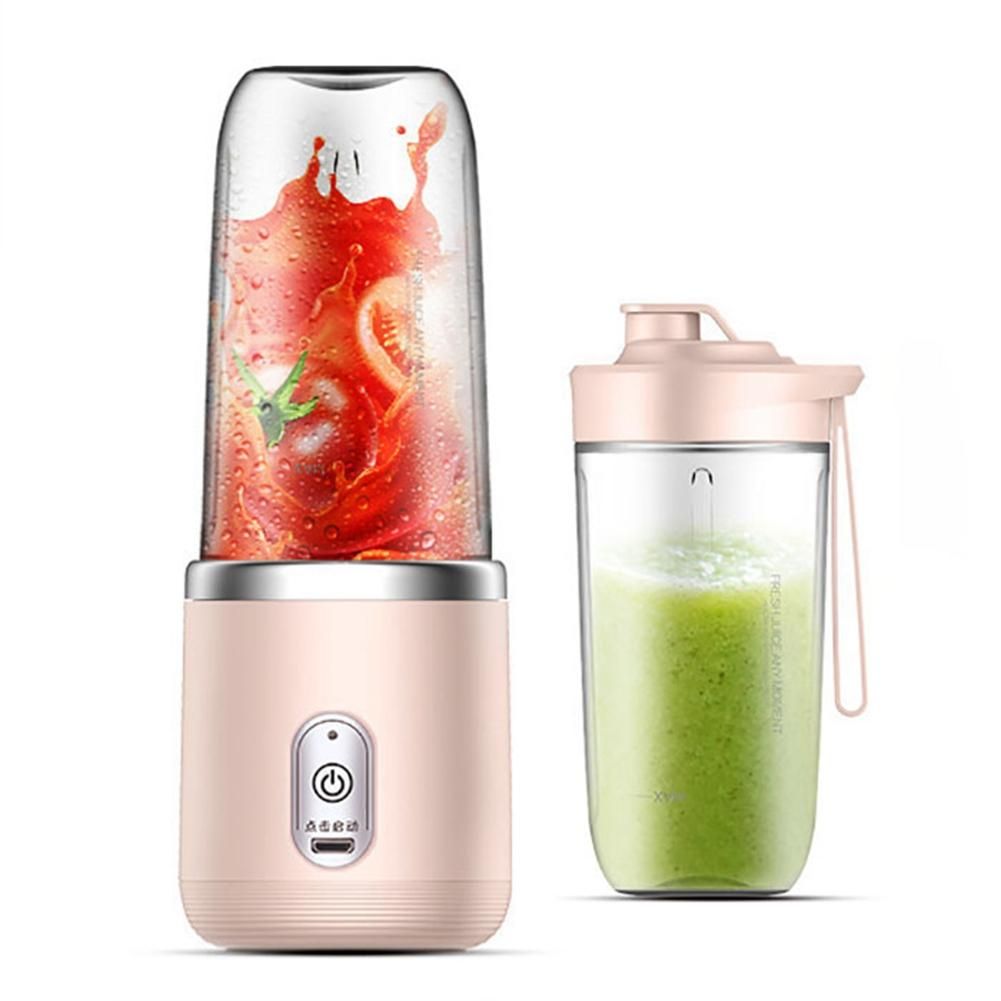 Portable Juicer Blender 400Ml Electric Fruit Juicer USB Charging Lemon Orange Fruit Juicing Cup Smoothie Blender Pink B