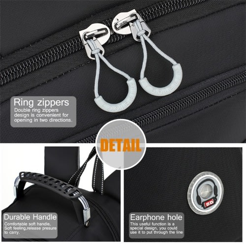 18.4" Waterproof Laptop Backpack - Black
