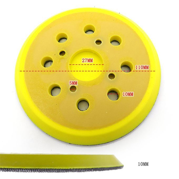 5in 125mm 8-Hole Ba K-up Sanding Pad Hook And Loop Sander Ba King Pad Tool-Yellow-Black-4 Nail