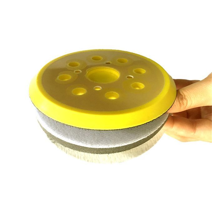 5in 125mm 8-Hole Ba K-up Sanding Pad Hook And Loop Sander Ba King Pad Tool-Yellow-Black-4 Nail