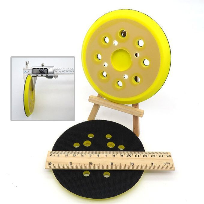 5in 125mm 8-Hole Ba K-up Sanding Pad Hook And Loop Sander Ba King Pad Tool-Yellow-Black-4 Nail