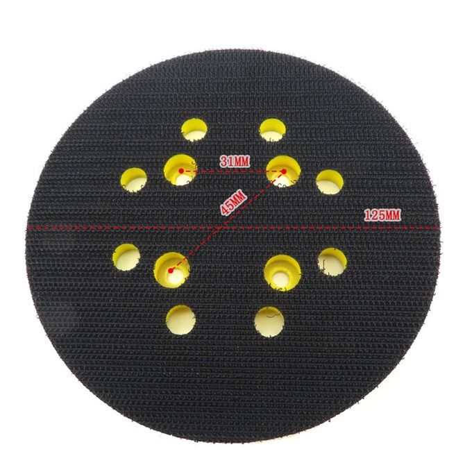 5in 125mm 8-Hole Ba K-up Sanding Pad Hook And Loop Sander Ba King Pad Tool-Yellow-Black-4 Nail