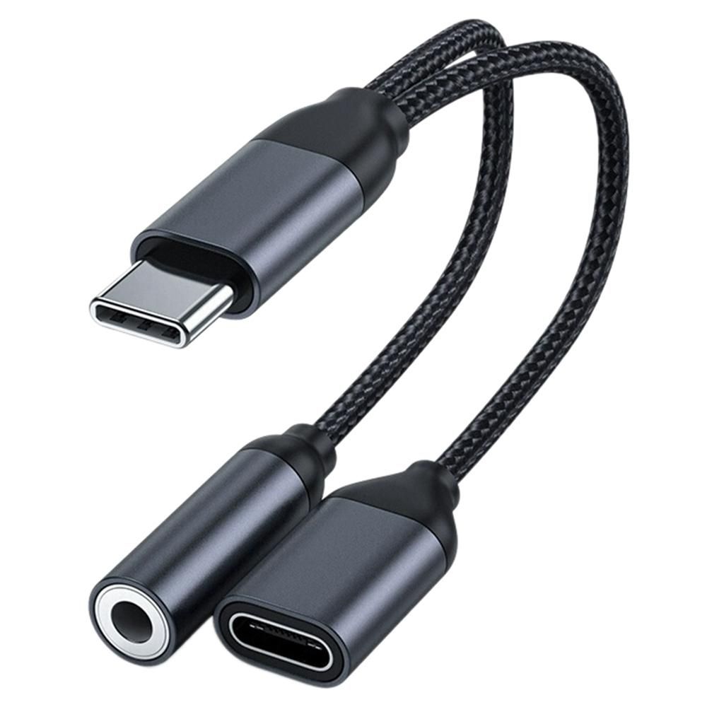 2-In-1 Type C to 3.5mm Headphone and Charger Adapter Charging Cable