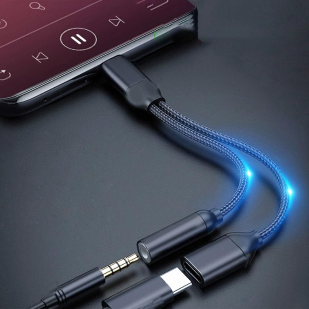 2-In-1 Type C to 3.5mm Headphone and Charger Adapter Charging Cable