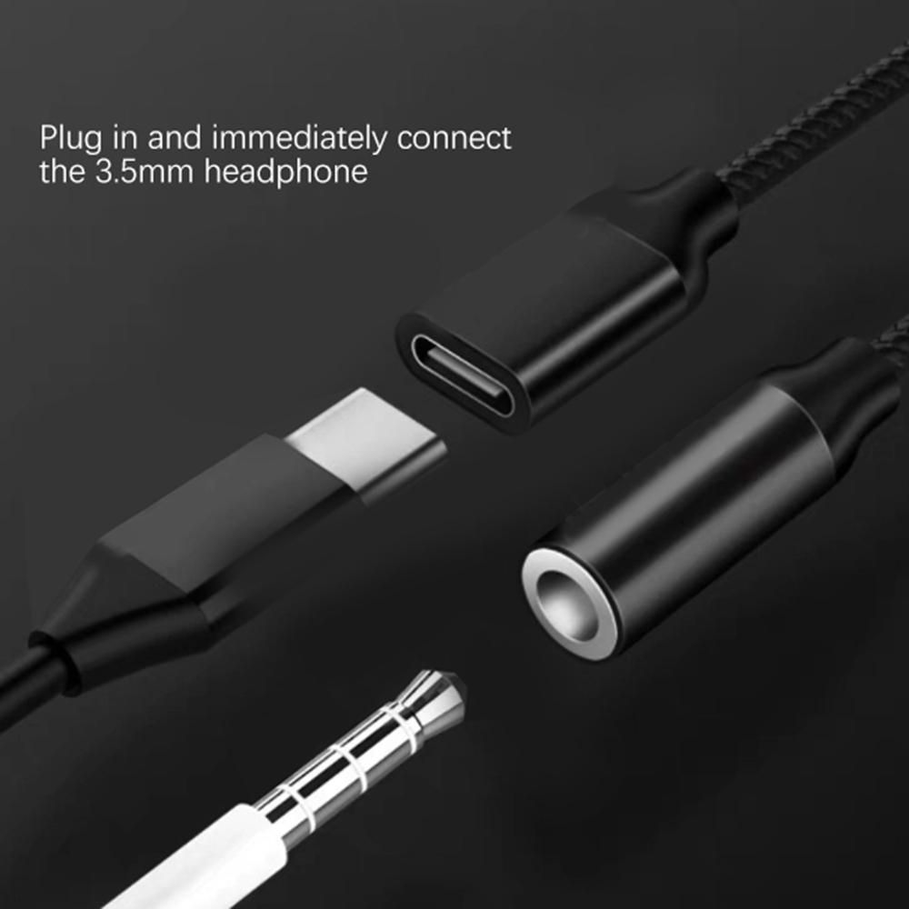 2-In-1 Type C to 3.5mm Headphone and Charger Adapter Charging Cable