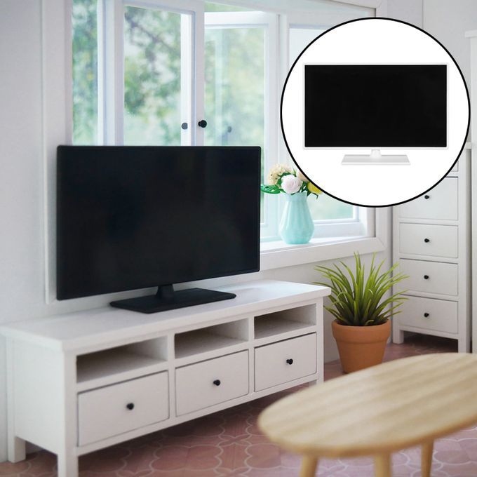 Dollhouse Miniature TV Television LCD Wide Scene 112 16 For White