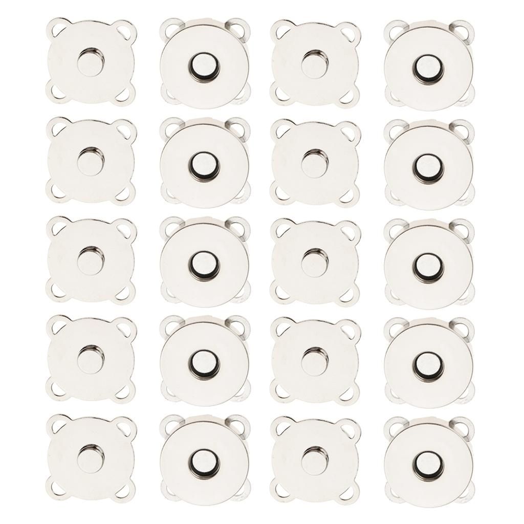 20 Magnetic Snap Fasteners Closures Buttons Purse Sewing Leather