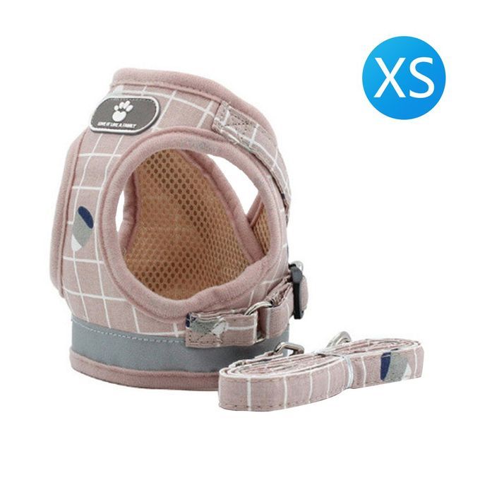 Harness Refle Tive Pu Y Kitten  Ollars Mesh Vest Adjustable Dog  At Vest-pink-XS