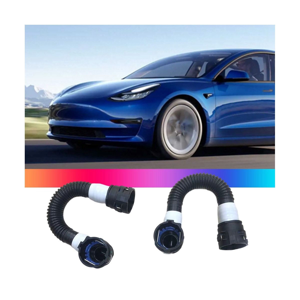 2Pcs 1631597-00-A Hose FDU Powertrain Return Coolant Pipe for Model Y 2021-2023 163159700A