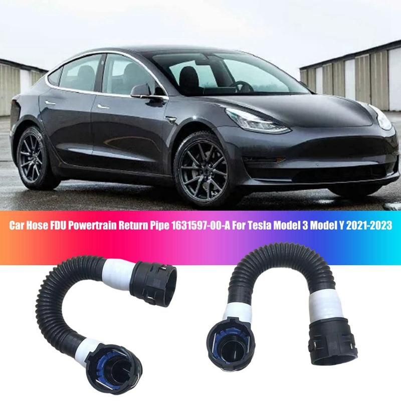 2Pcs 1631597-00-A Hose FDU Powertrain Return Coolant Pipe for Model Y 2021-2023 163159700A