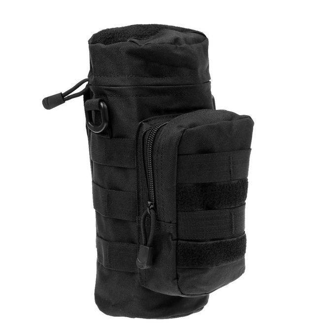 Black Molle Bottle Bag Outdoor  Water Kettle Bag Pouch Black