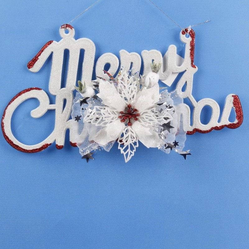White Christmas Home Door Window Ornaments, Merry Christmas