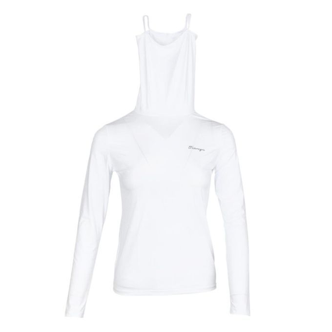 Quick Drying Golf T-shirt For Women Rash Guard Top Long White  M