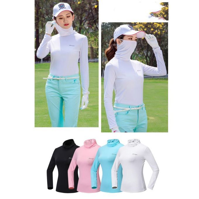 Quick Drying Golf T-shirt For Women Rash Guard Top Long White  M