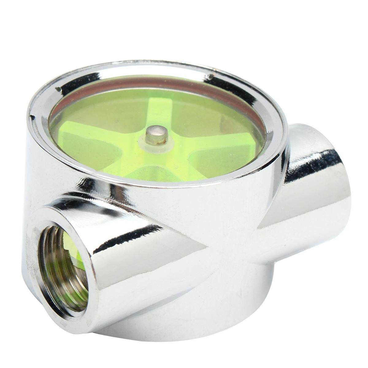 Olike Water Cooling Flow Indicator Meter Copper Chromed 2 Ways G1/4 Threaded