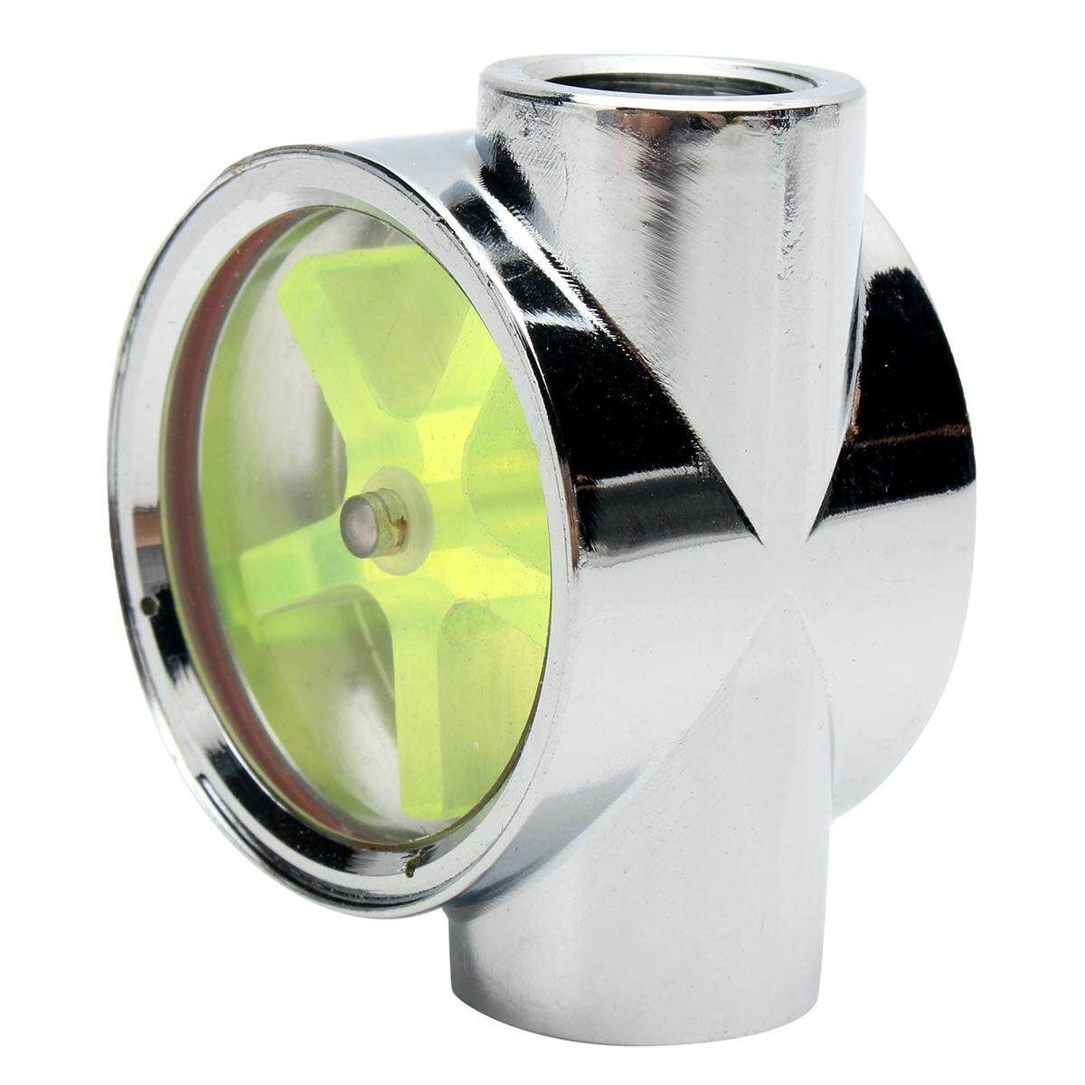 Olike Water Cooling Flow Indicator Meter Copper Chromed 2 Ways G1/4 Threaded