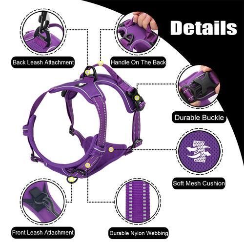 No Pull Dog Harness Adjustable Safety Nylon Large Pet Dog Vest Padded Reflective Outdoor For Dogs Pet Leash Control