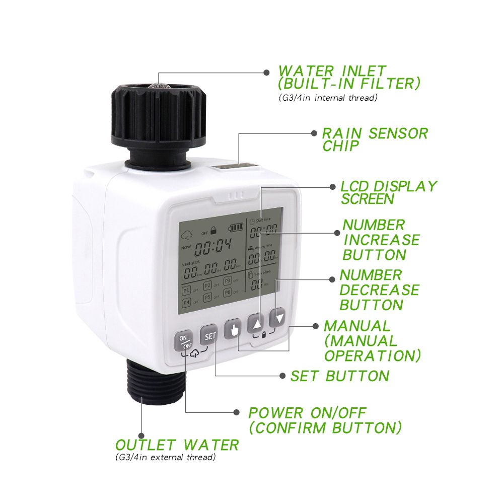 Intelligent Auto Irrigation Timer IPX5 Waterproof