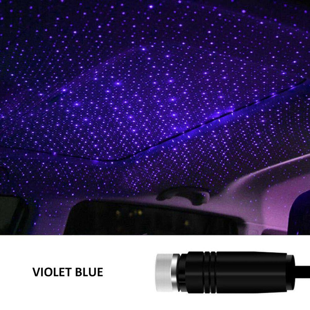 Car Roof Star Night Lights Interior Decorative Light USB LED Laser Projector  With Clouds  Starry Sky  Lighting Effects Blue Purple