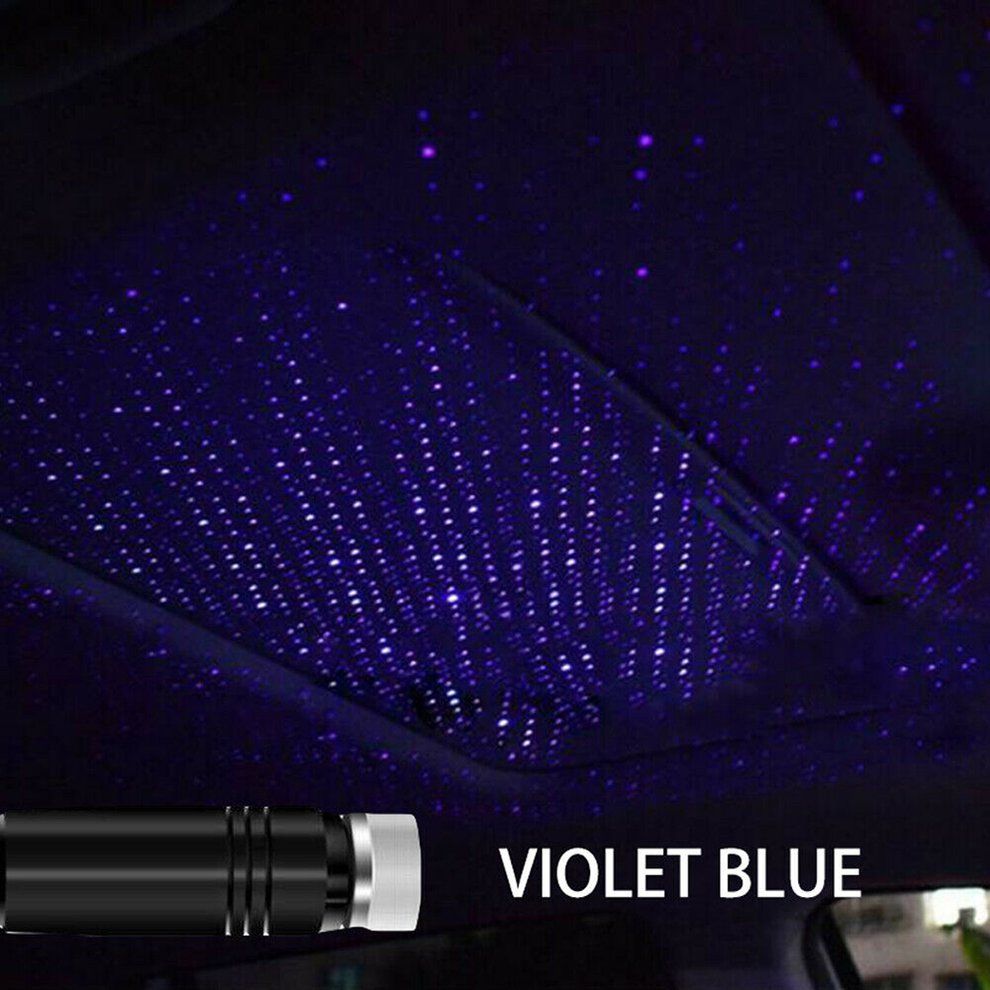 Car Roof Star Night Lights Interior Decorative Light USB LED Laser Projector  With Clouds  Starry Sky  Lighting Effects Blue Purple