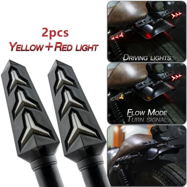 Universal Motorcycle Turn Signals Light 12V Waterproof Flasher Indicator LED Flowing Water Blinker Bendable Moto Flashing Lights