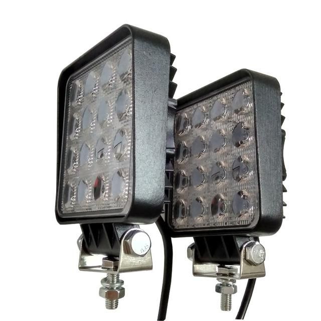 2pcs 48W 4.2 inch LED Work Light Flood Driving Lamp for Car Truck Trailer SUV Off Road Boat 12V 24V 4WD