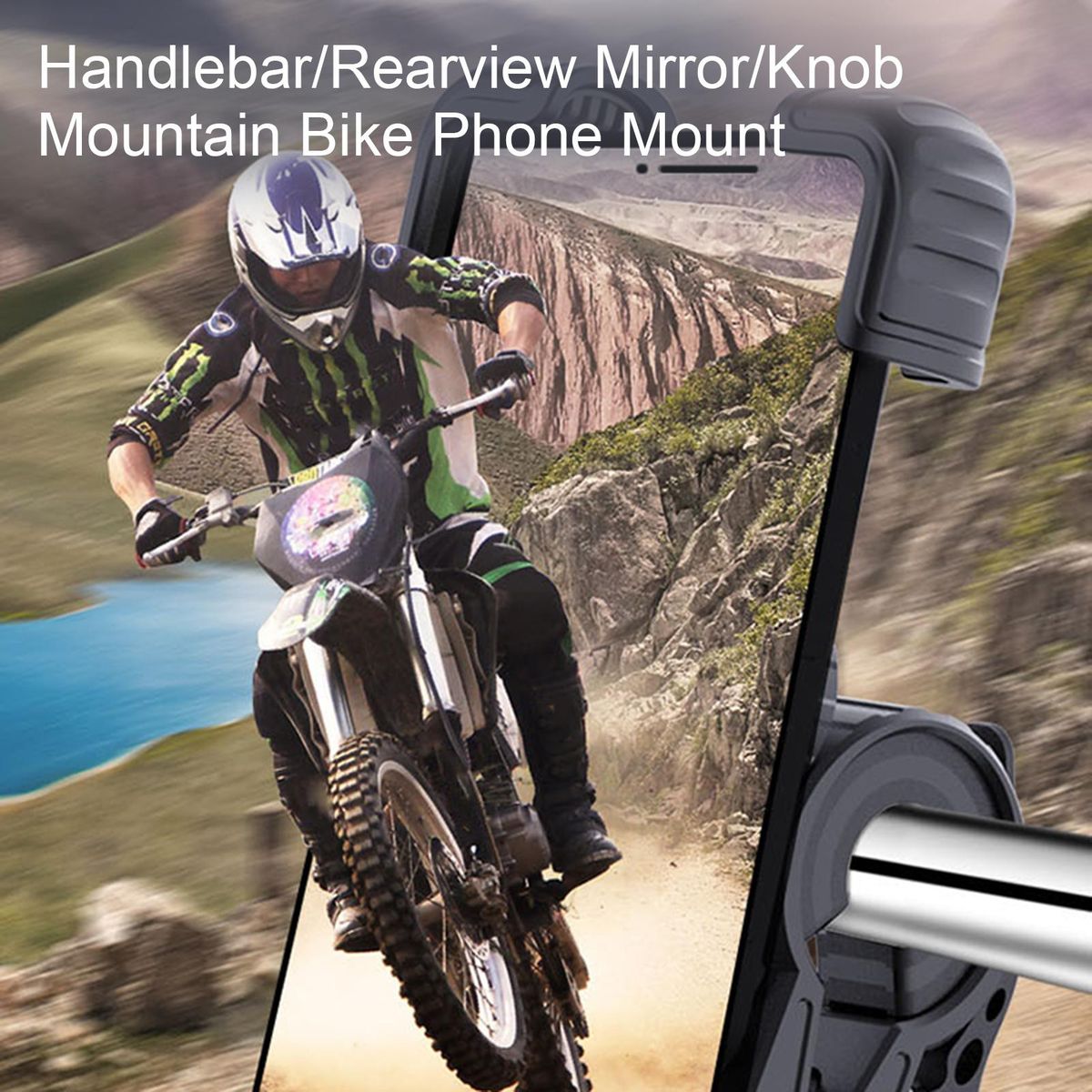 Bike Phone Holder HandlebarRearview MirrorKnob Motorbike Cell Phone Mount
