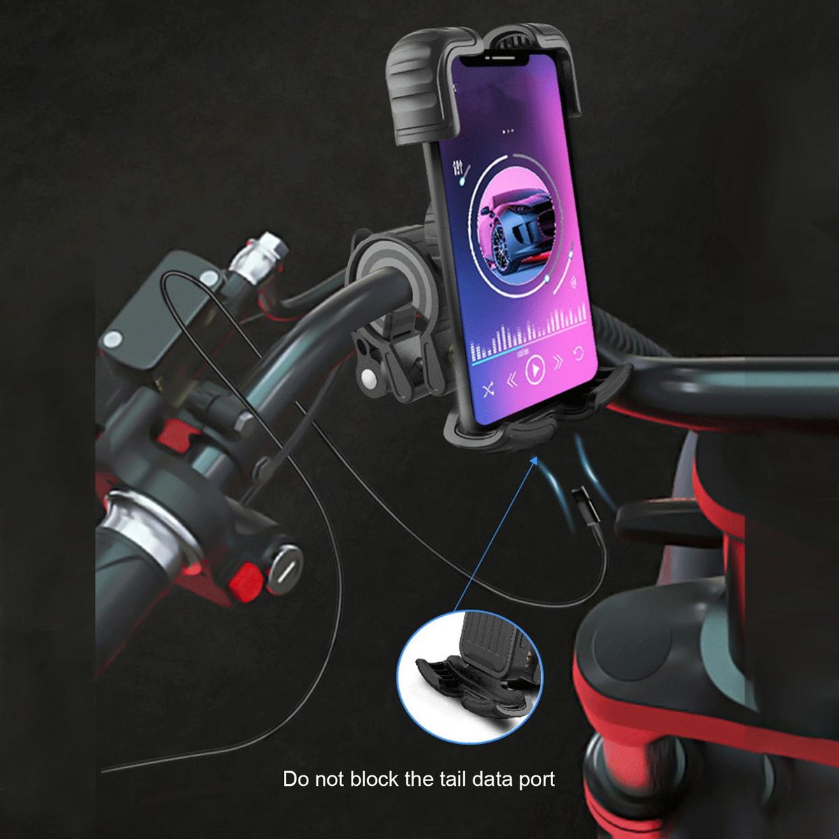 Bike Phone Holder HandlebarRearview MirrorKnob Motorbike Cell Phone Mount
