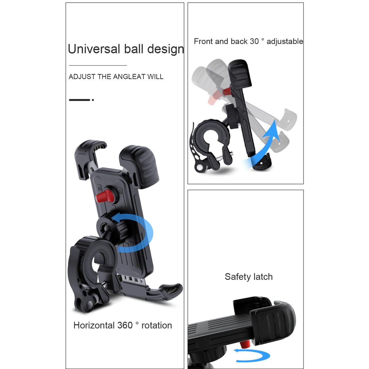 Bike Phone Holder HandlebarRearview MirrorKnob Motorbike Cell Phone Mount