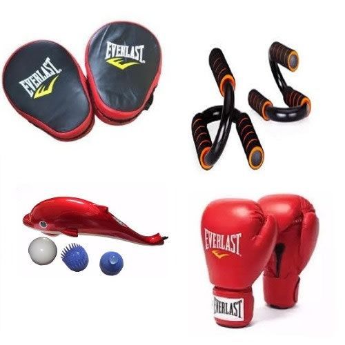 Boxing Exercise Bundle - Boxing Glove - Dolphin Massager - Boxing Pad - Push Up Stand