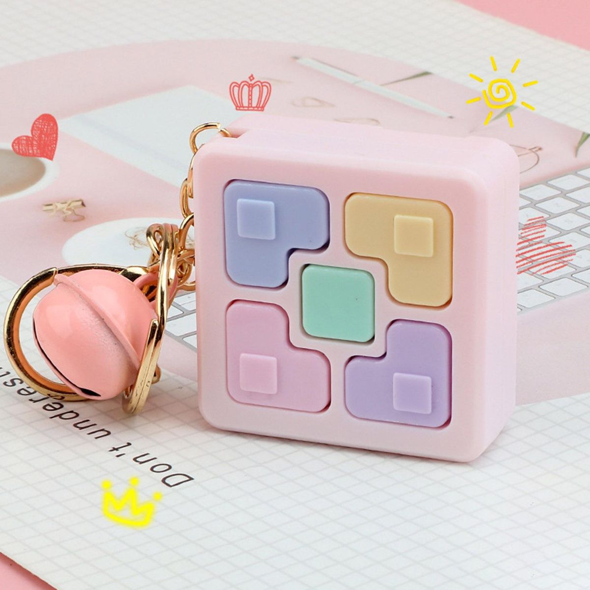 Key Chain Memory Game Machine Gaming Box Pink