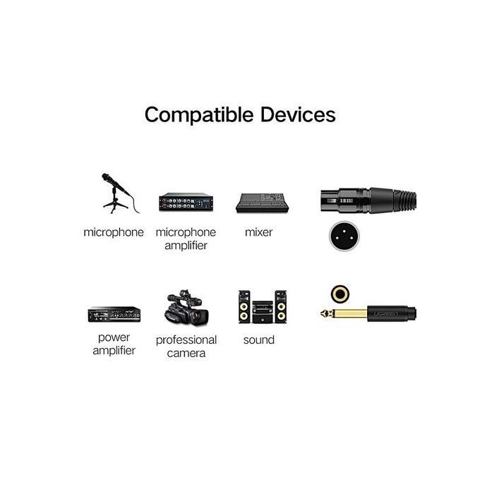 5M 6.5mm Jack To 3pin XLR Shielded Microphone Cable For Microphones,Powered Speakers,Sound Consoles By HonTai