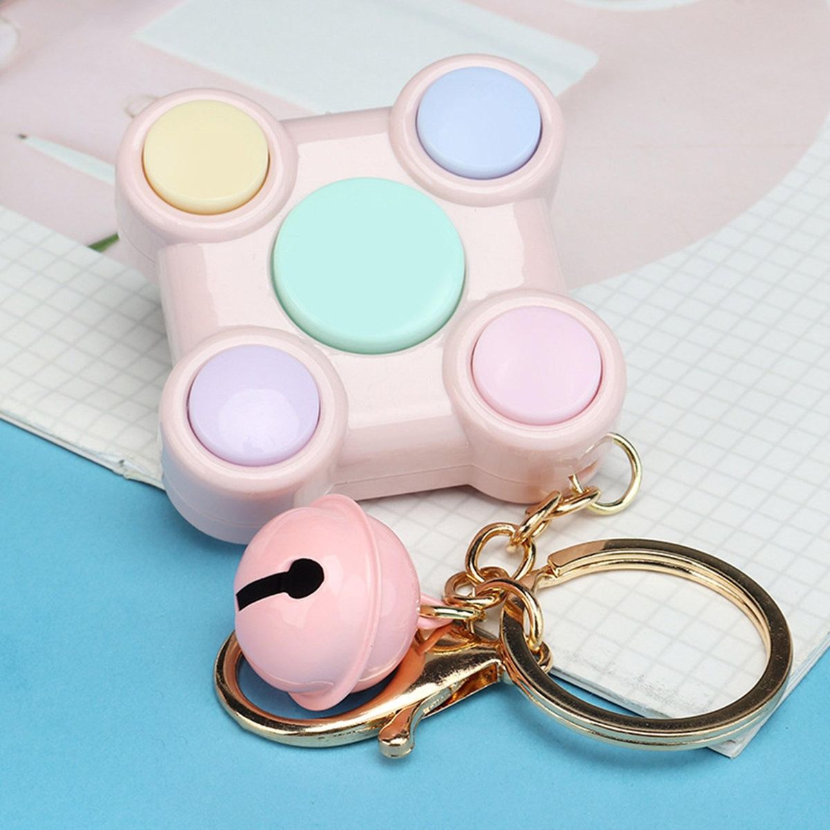 Keychain Ornament Children Puzzle Game Toy Pink