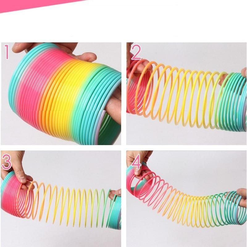 Color Rainbow Circle Funny Magic Toys Early Development Educational Folding Plastic Spring Coil Children Creative Magical Toys