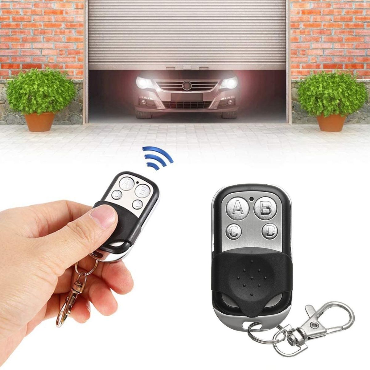2Pcs Garage Door Opener Remote 4 Buttons Slide Cover