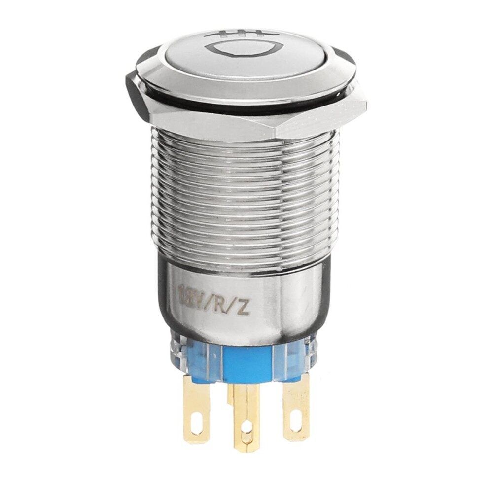 Details About Durable 19mm Car Push Gray Latching Button Housing Red Fog Light LED Switch