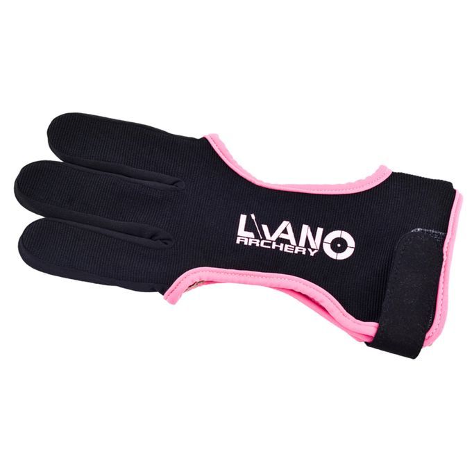 Archery  3 Finger Leather Glove For Recurve Black Pink S