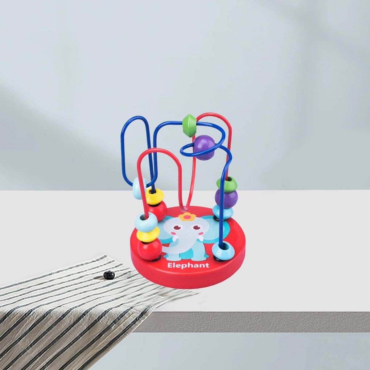 Building Block Toy Elephant Around Bead Toy Red