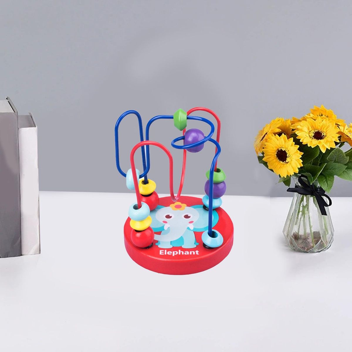 Building Block Toy Elephant Around Bead Toy Red