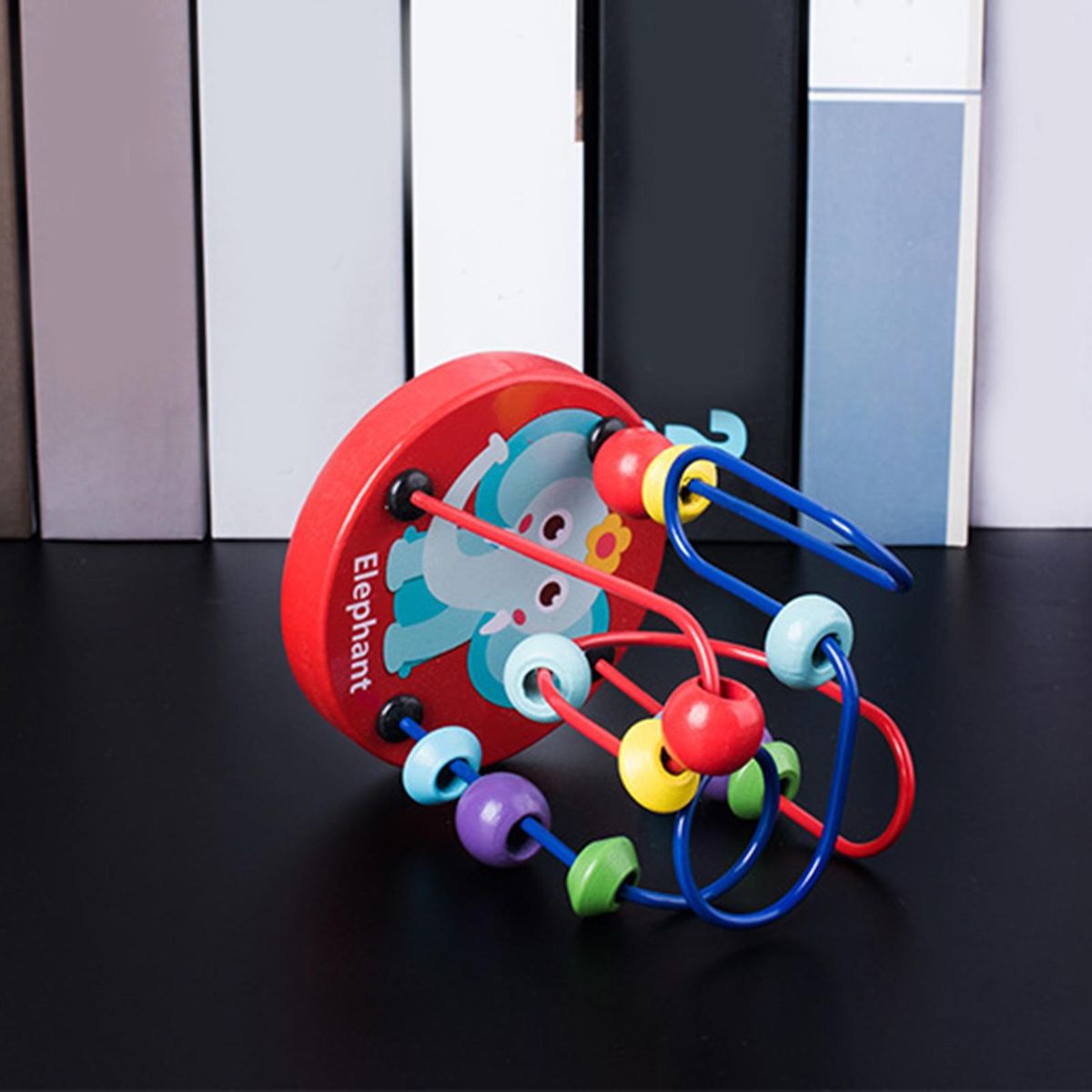 Building Block Toy Elephant Around Bead Toy Red
