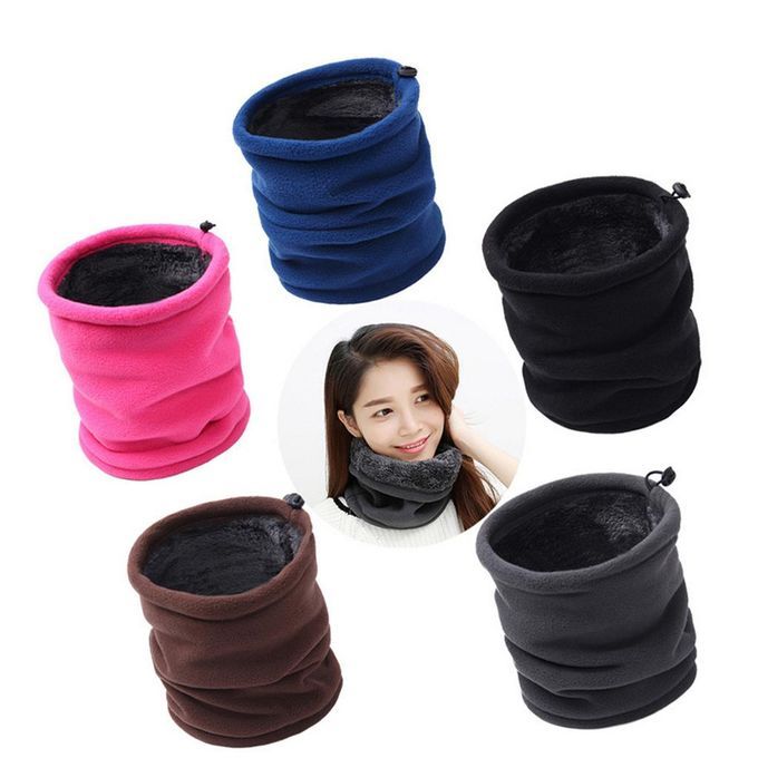 Thermal Neck Warmer Gaiter Thicken Fleece Winter Face Mask Blue