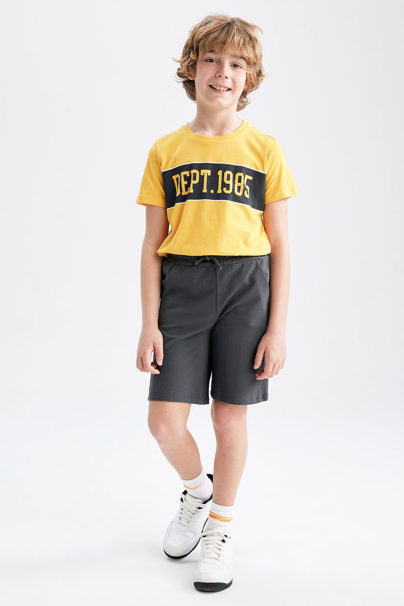 Boy Casual Regular Fit Knitted Short - Anthracite