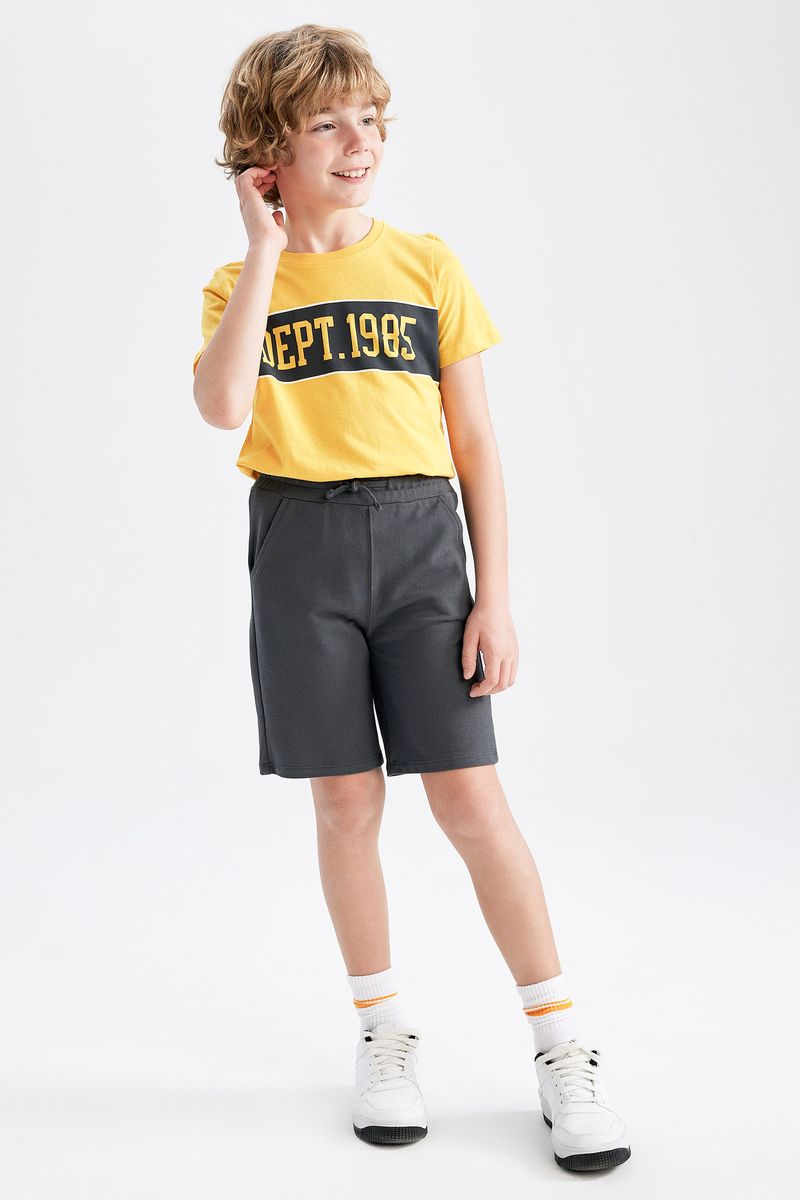 Boy Casual Regular Fit Knitted Short - Anthracite