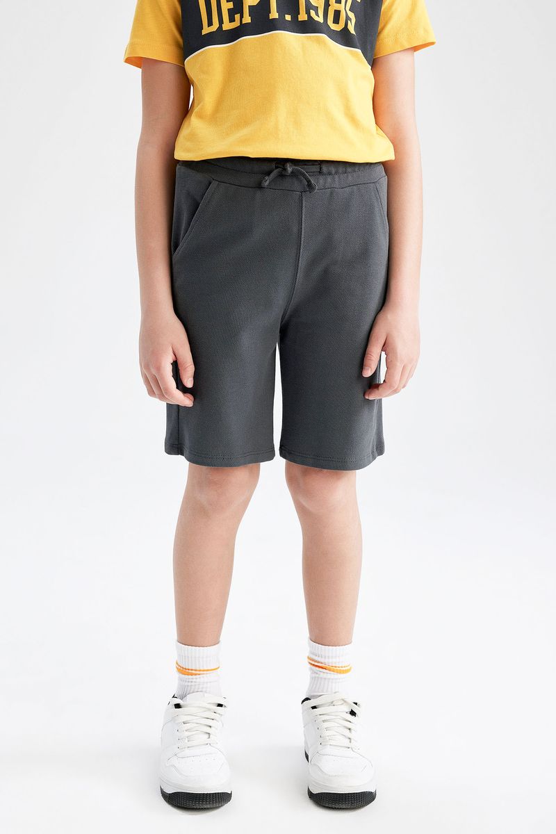 Boy Casual Regular Fit Knitted Short - Anthracite