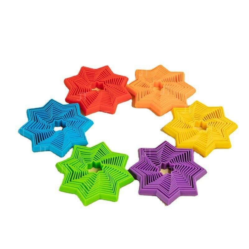 6pcs Funny 3D Magic Star Block Children's Puzzle Toy Multi-functional Spiral Miniature Cubes Fidget Educational Gifts